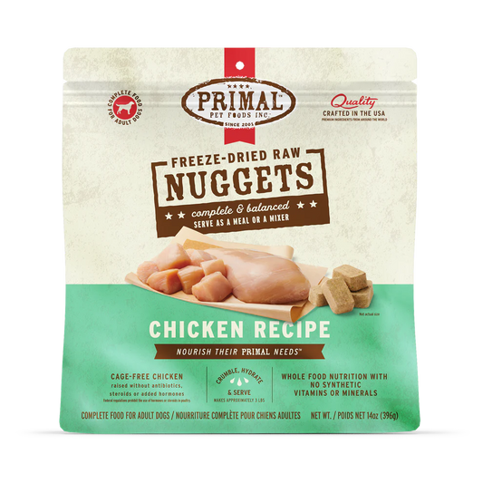 Primal Freeze Dried Raw Nuggets Dog Food Chicken Recipe - 5.5oz - The Pet Source