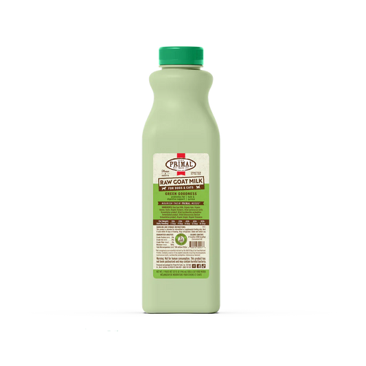 Primal Frozen Raw Goat Milk Green Goodness Recipe for Cats & Dogs - 32oz - The Pet Source