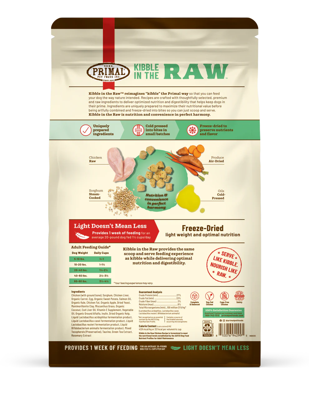 Primal Kibble in the Raw Dog Food Chicken Recipe - 1.5lb - The Pet Source