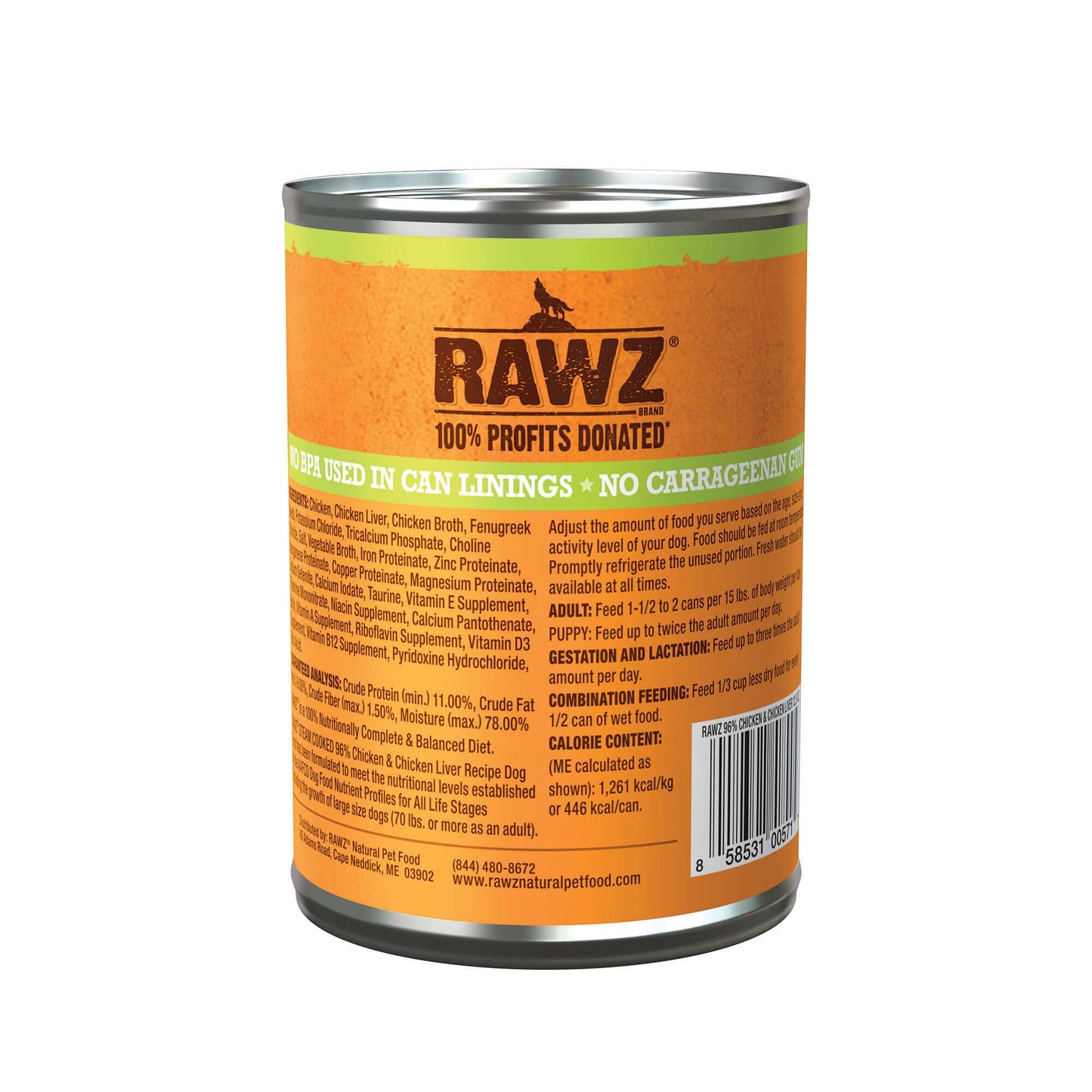 RAWZ 96% Chicken & Chicken Liver Dog Food - Pate - 12.5 oz - The Pet Source
