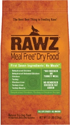 RAWZ Meal-Free Dehydrated Chicken, Turkey & Chicken Dog Food Recipe - 20 lb - The Pet Source