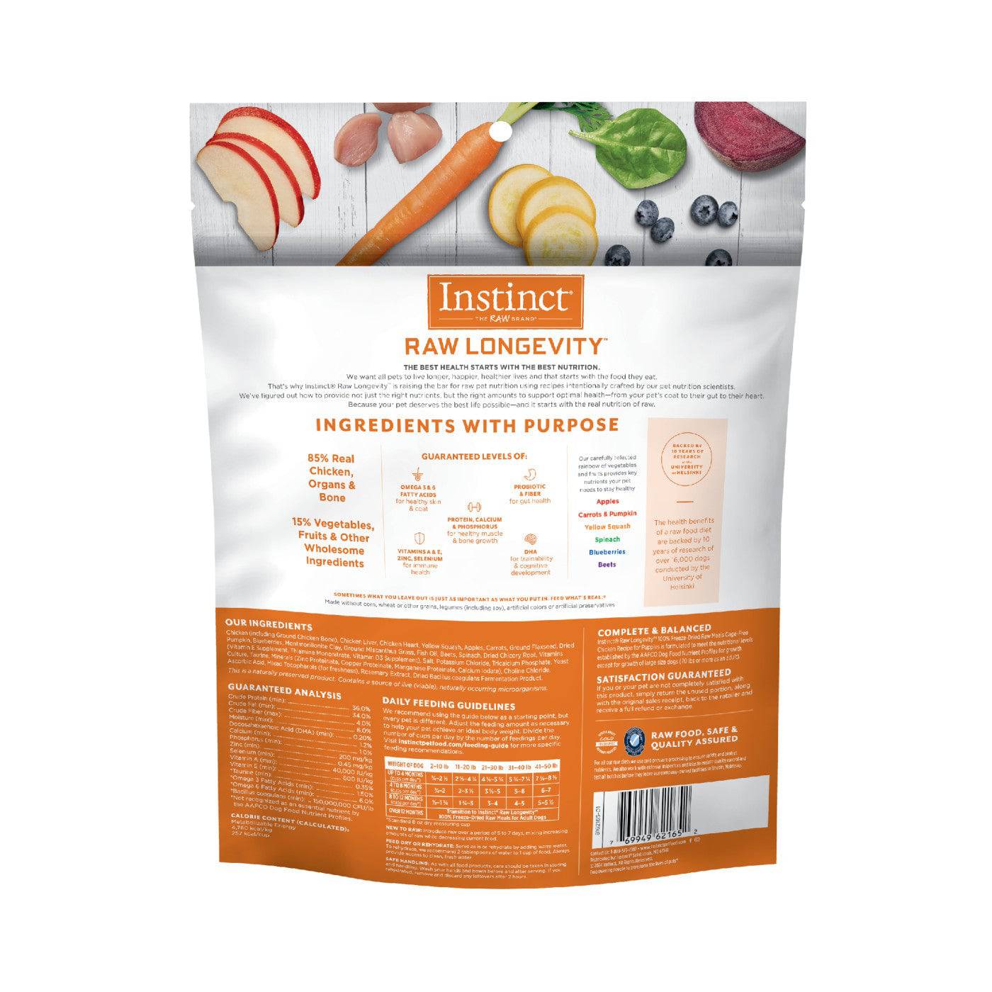 Instinct Raw Longevity Puppy Freeze-Dried Chicken Bites Dog Food - 5oz - The Pet Source