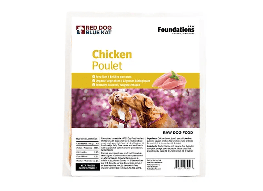 Red Dog Blue Kat Chicken Recipe Frozen Raw Dog Food - 4 x 1/4 lb Tray - The Pet Source