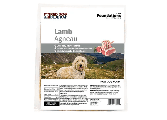 Red Dog Blue Kat Lamb Recipe Frozen Raw Dog Food - 4 x 1/4 lb Tray - The Pet Source