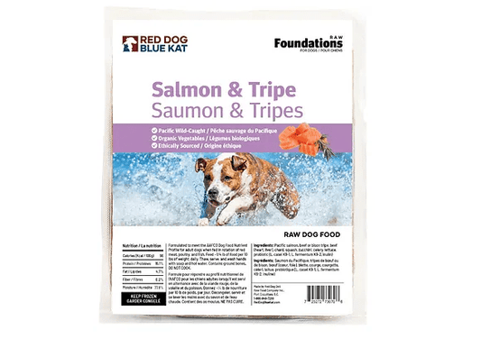 Red Dog Blue Kat Salmon & Tripe Recipe Frozen Raw Dog Food - 4 x 1/4 lb Tray - The Pet Source