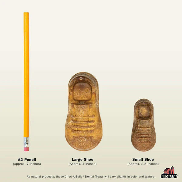 Redbarn Dental Treat Chew-A-Bulls Shoe - Small - 1pc - The Pet Source