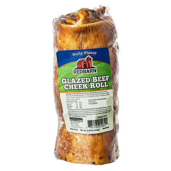 Redbarn Dog Chew Glazed Beef Cheek Rolls - Bully Flavor - Small/Medium - 1pc - The Pet Source