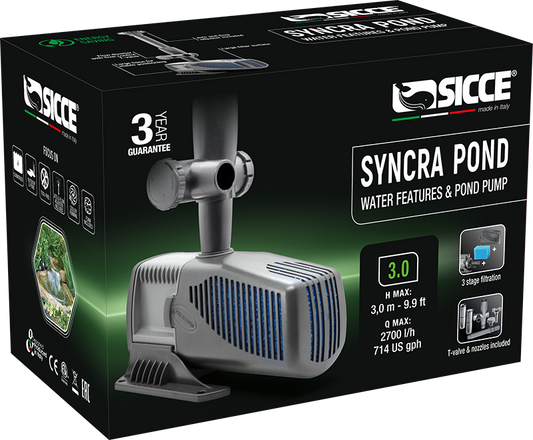 Sicce SyncraPond 3.0 Pump with Fountain & Filter - 714gph - The Pet Source