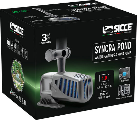 Sicce SyncraPond 4.0 Pump with Fountain & Filter - 951gph - The Pet Source
