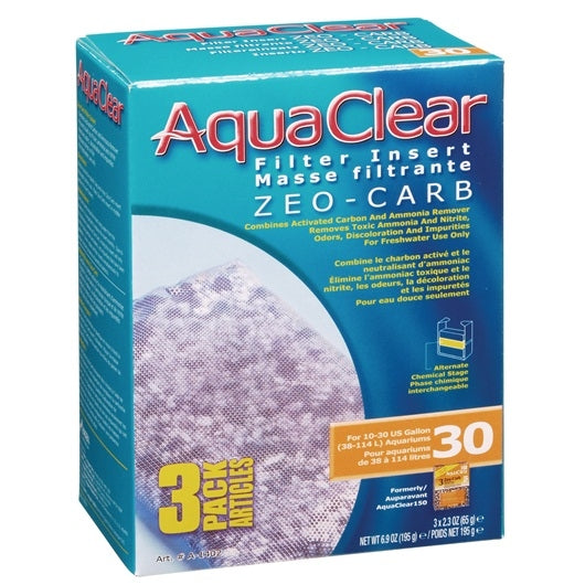 AquaClear 30 Zeo-Carb Filter Insert - 3 pack - The Pet Source