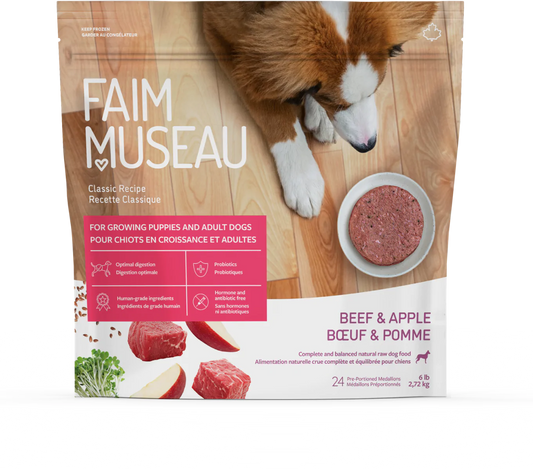 Faim Museau Beef & Apple Raw Frozen Dog Food - 6lb - The Pet Source