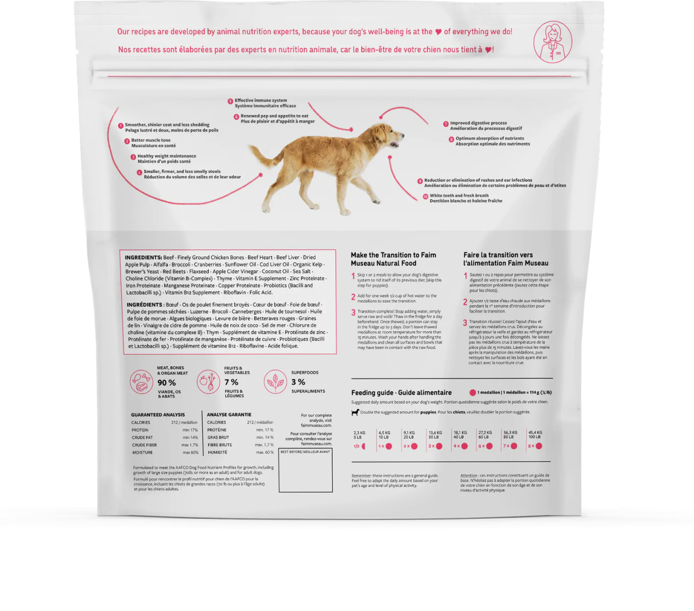 Faim Museau Beef & Apple Raw Frozen Dog Food - 6lb - The Pet Source