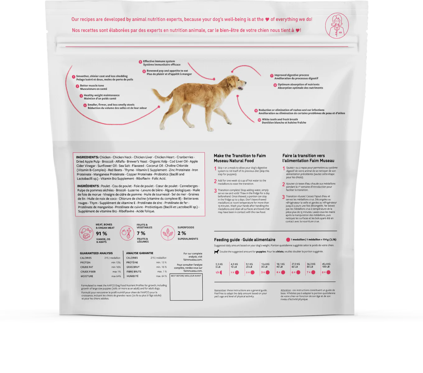 Faim Museau Chicken & Cranberry Raw Frozen Dog Food - 6lb - The Pet Source