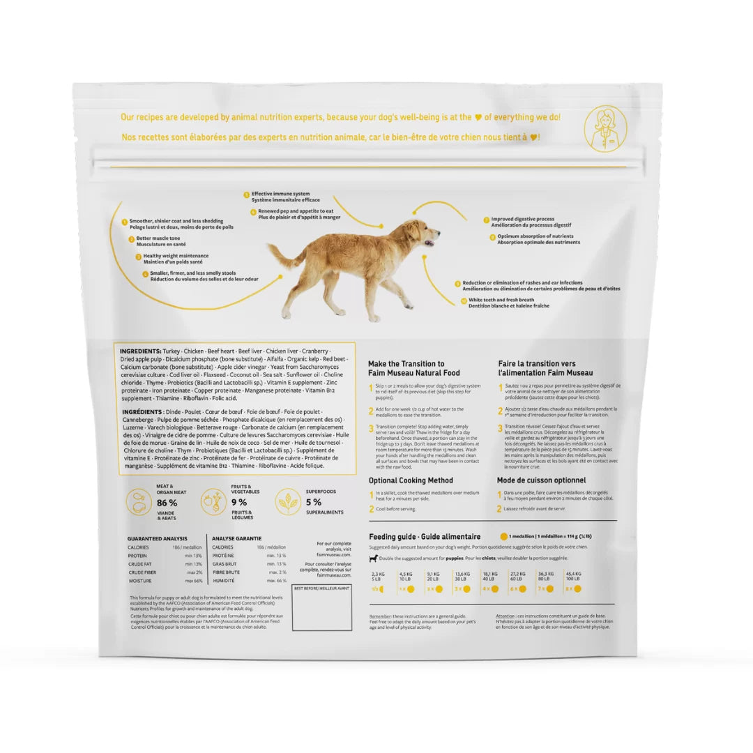 Faim Museau Chicken & Turkey Raw Frozen Dog Food - 6lb - The Pet Source