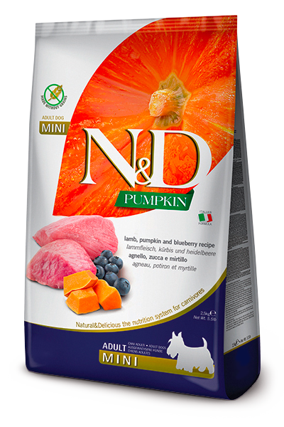 Farmina N&D Pumpkin Grain Free Lamb & Blueberry Adult Mini Dog Food - 5.5lb - The Pet Source