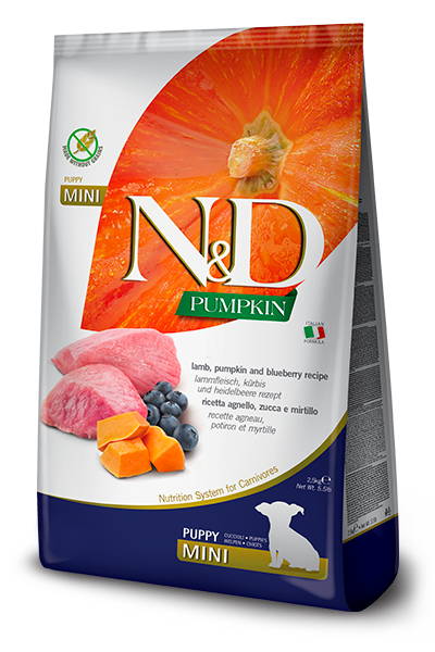 Farmina N&D Pumpkin Grain Free Lamb & Blueberry Puppy Mini Dog Food - 5.5lb - The Pet Source