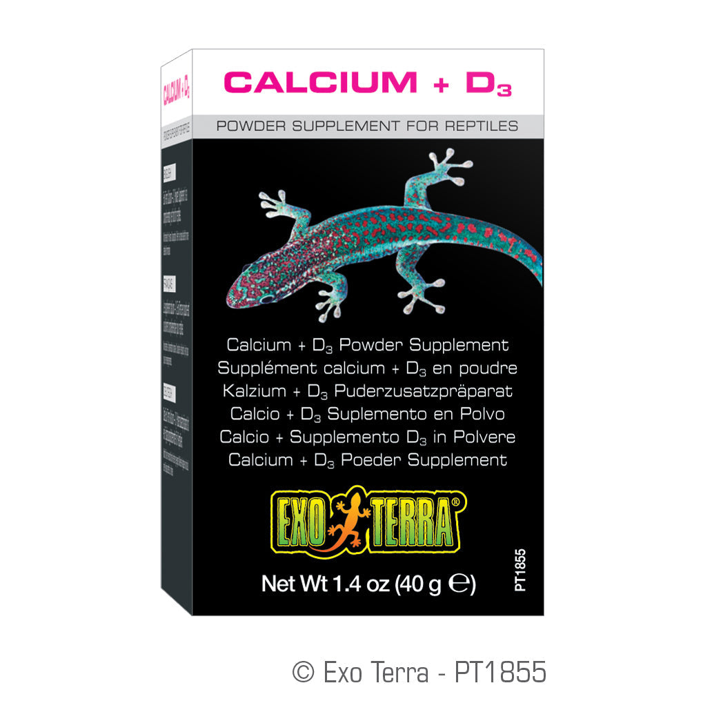 Exo Terra Calcium + D3 Powder Supplement - 1.4 oz - 40 g - The Pet Source
