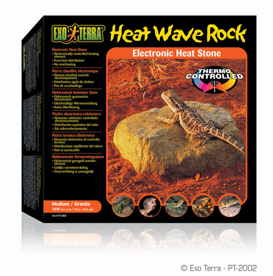 Exo Terra Heat Wave Rock - Medium - 15.5 x 15.5 cm (6 x 6 in) - 10 W - The Pet Source