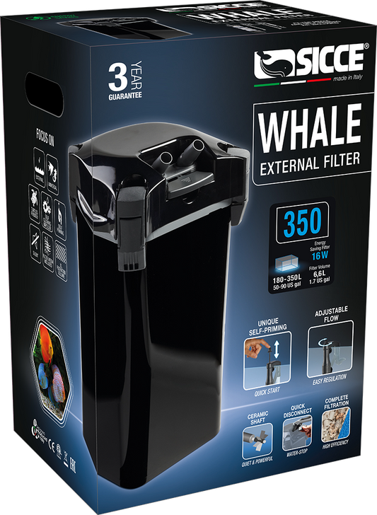 Sicce WHALE 350 Canister Filter - 330gph - The Pet Source