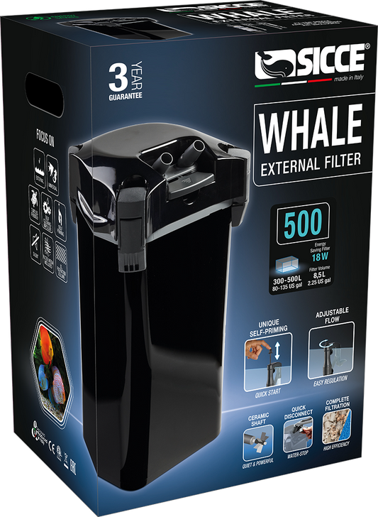 Sicce WHALE 500 Canister Filter - 390gph - The Pet Source