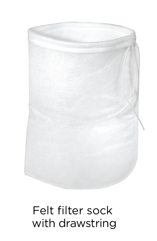 Simplicity 200 Micron Filter Sock with Drawstring - 4 inch x 14 inch - The Pet Source