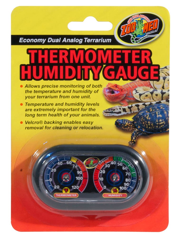 Zoo Med Dual Analog Terrarium Thermometer and Humidity Gauge - The Pet Source