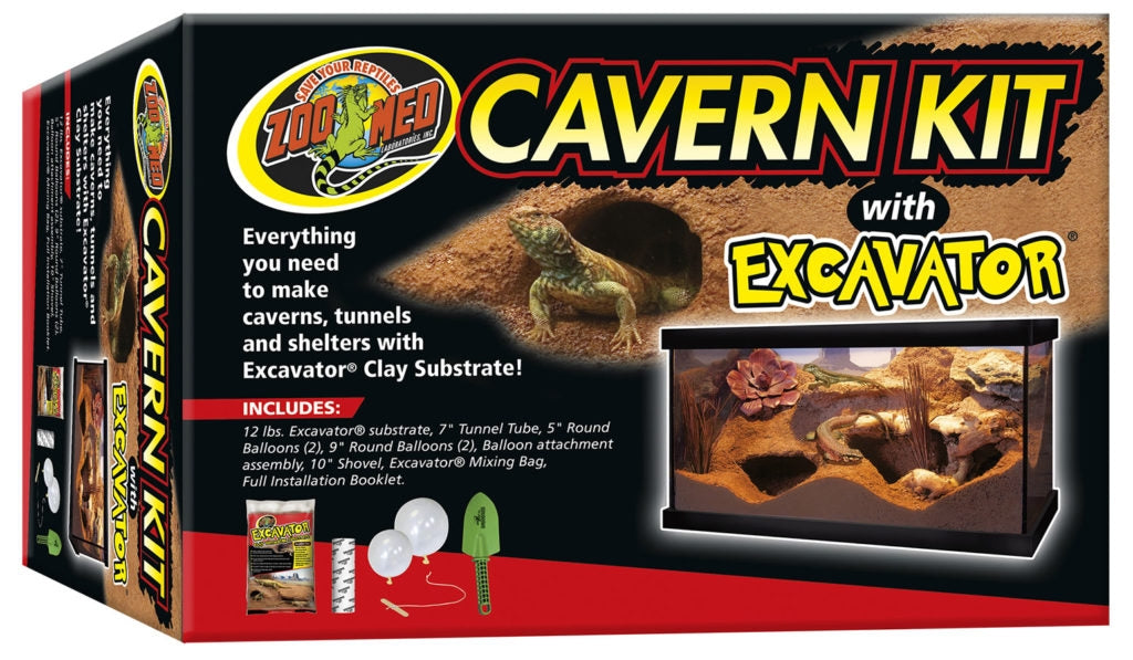 Zoo Med Cavern Kit with Excavator® Clay Burrowing Substrate - The Pet Source