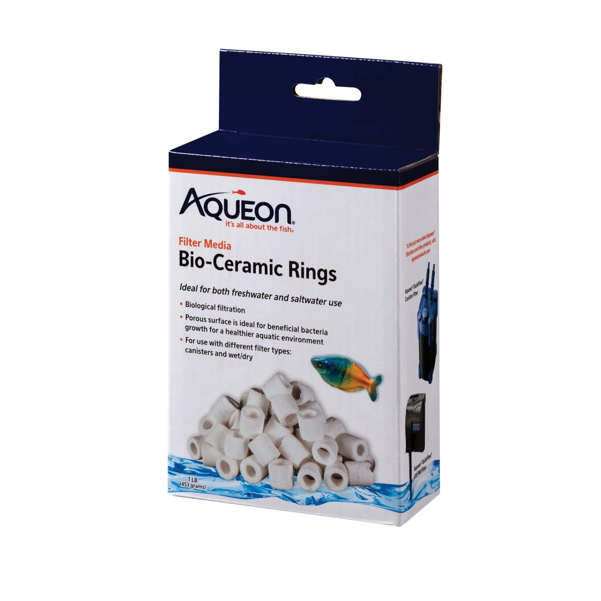 Aqueon Bio-Ceramic Ring Filter Media 1lb - The Pet Source