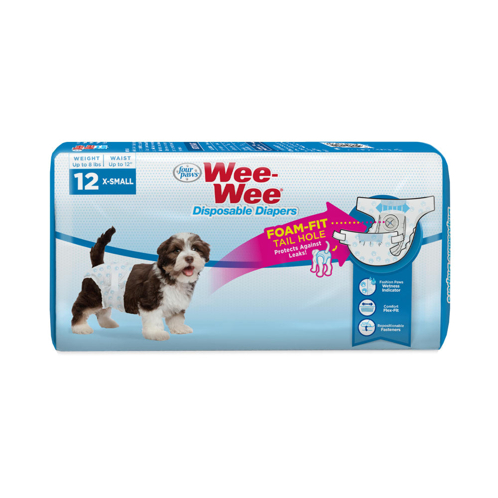 Four Paws Wee-Wee Disposable Dog Diapers X-Small - 12 pack - The Pet Source