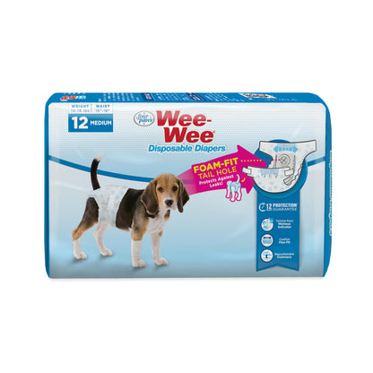Four Paws Wee-Wee Disposable Dog Diapers Medium - 12 pack - The Pet Source