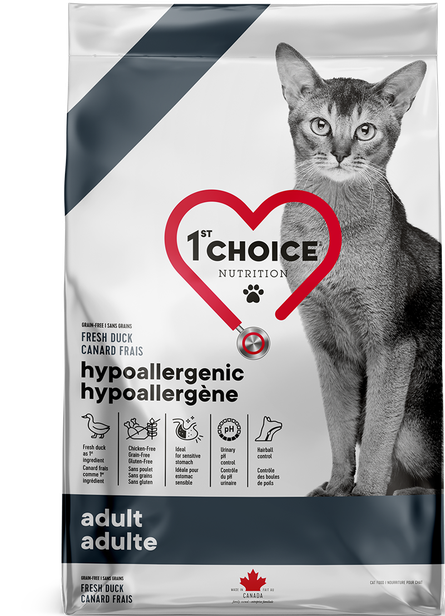 1st Choice Nutrition Hypoallergenic Duck Dry Adult Cat Food - 1.8kg - The Pet Source