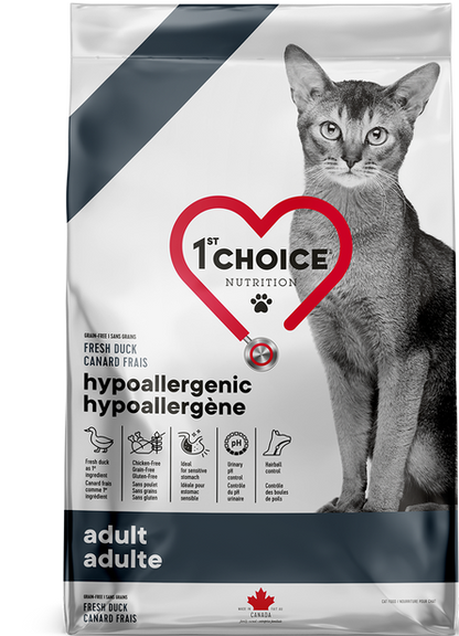 1st Choice Nutrition Hypoallergenic Duck Dry Adult Cat Food - 1.8kg - The Pet Source