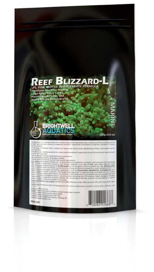 ReefBlizzard-L Powdered planktonic food LPS Corals-Planktivorous-Motile 100gm - The Pet Source
