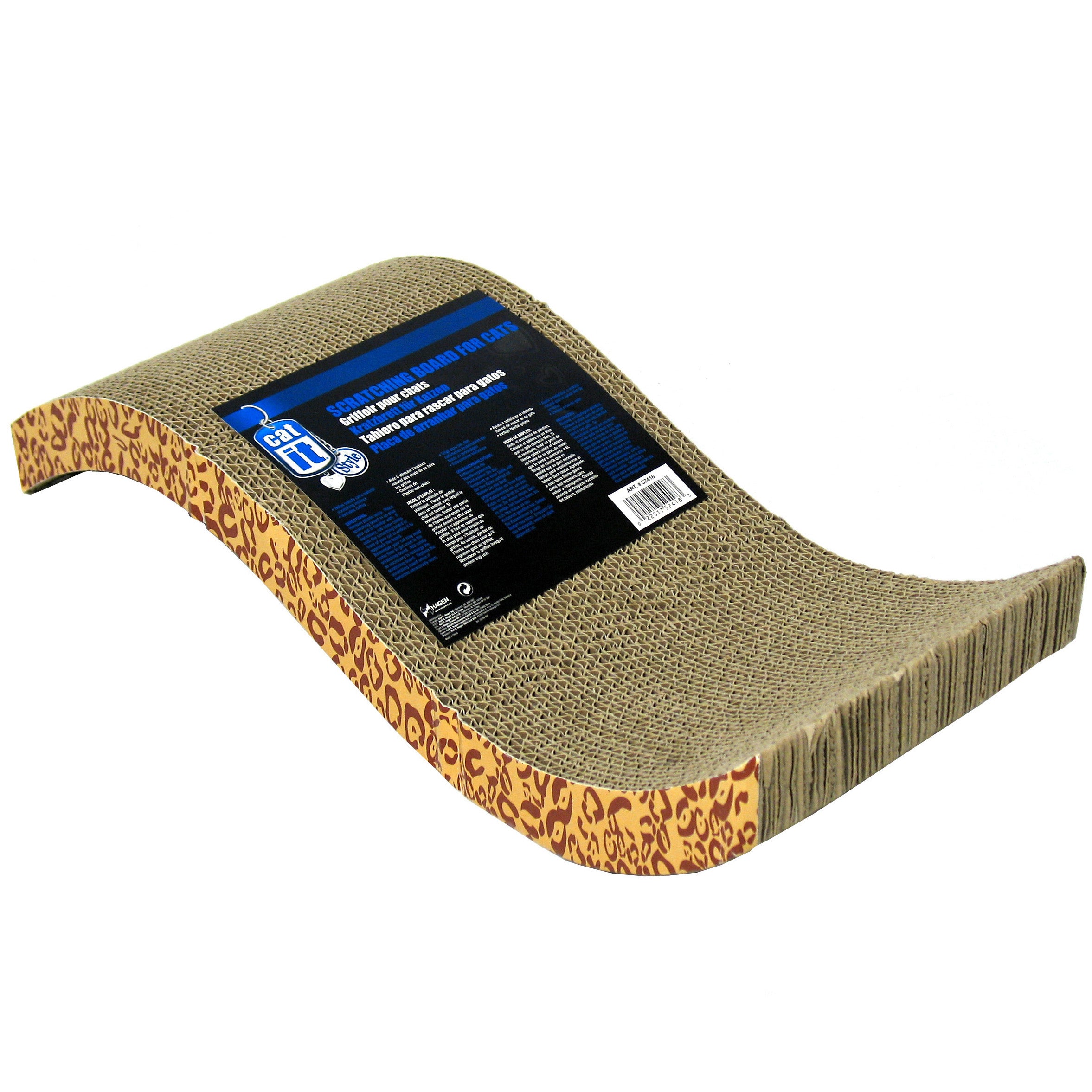 Catit Style Patterned Cat Scratcher with Catnip - Animal - S-shape