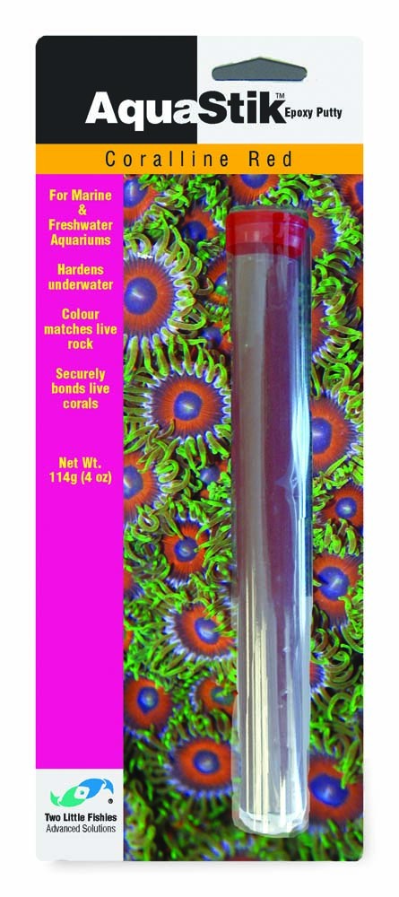 Two Little Fishies AquaStik Coralline Red Epoxy Putty 4oz - The Pet Source