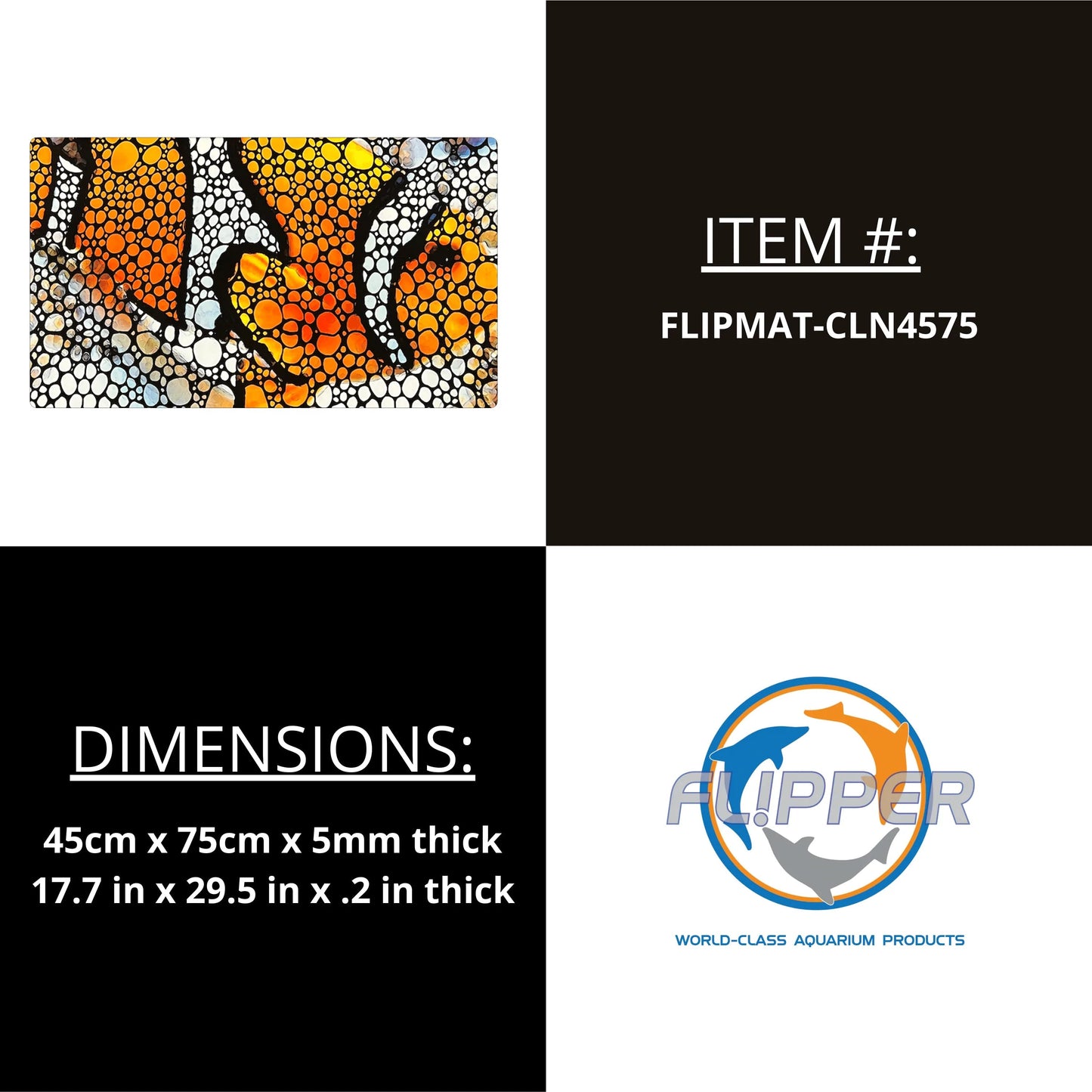 Flipper Aquarium Mat with Tang Artwork - The Pet Source