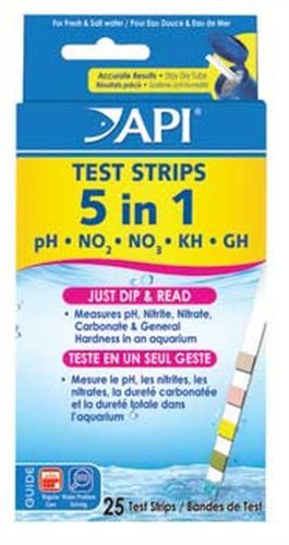 API 5 in 1 Aquarium Test Strips - 25 pk - Freshwater-Saltwater - The Pet Source