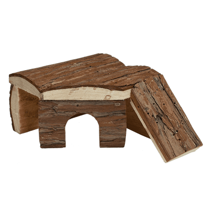 A & E Cages Nibbles Log Cabin Small Animal Hut With Ramp - The Pet Source