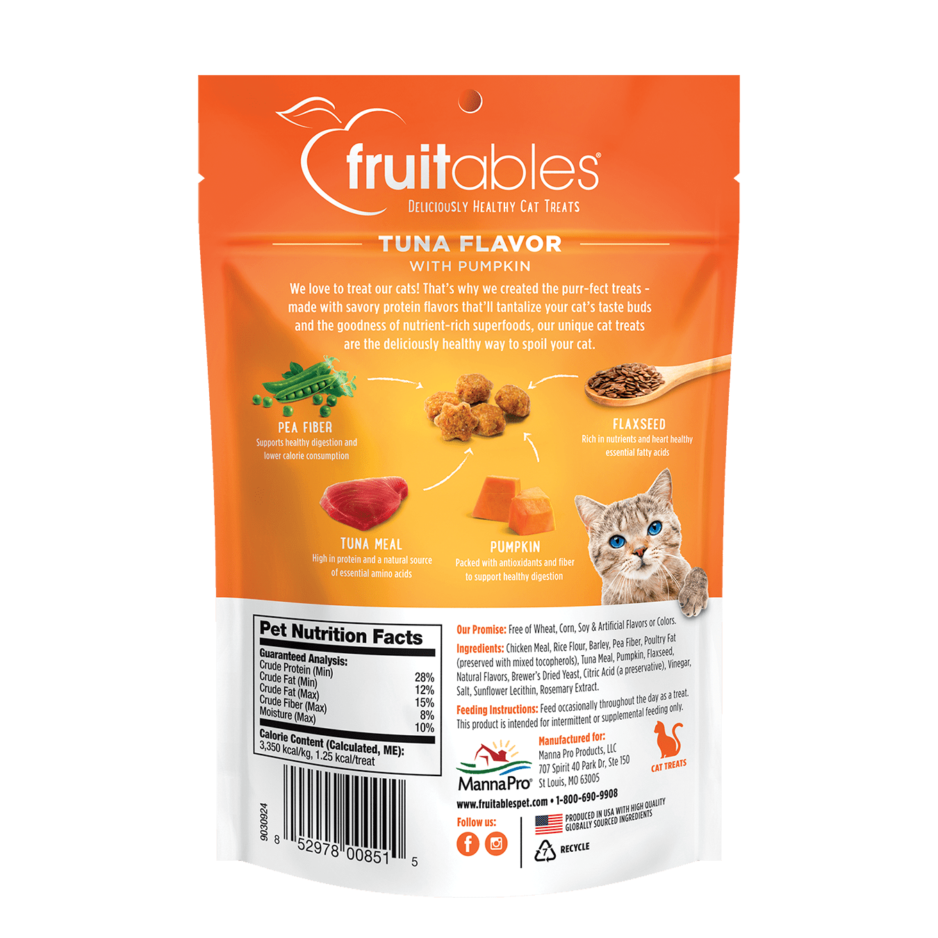 Fruitables Tuna & Pumpkin Cat Treat - 2.5 oz - The Pet Source