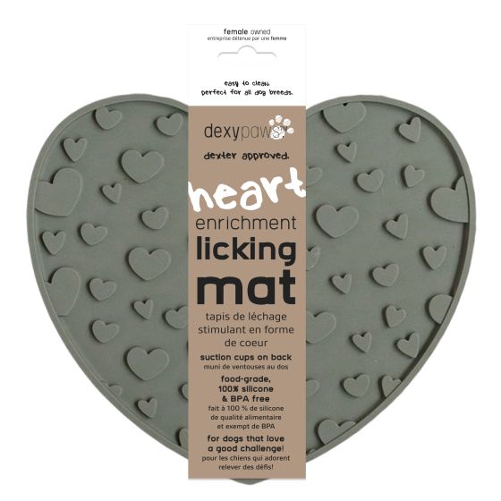 Dexypaws Green Heart Shaped Enrichment Lick Mat - The Pet Source