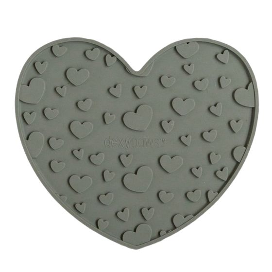 Dexypaws Green Heart Shaped Enrichment Lick Mat - The Pet Source
