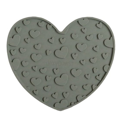 Dexypaws Green Heart Shaped Enrichment Lick Mat - The Pet Source