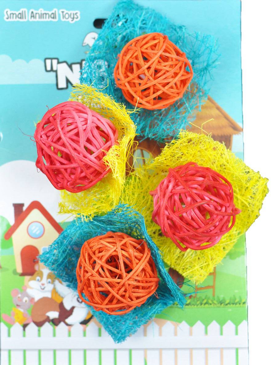 A & E Cages Nibbles Small Animal Loofah Chew Toy Bon Bons - The Pet Source