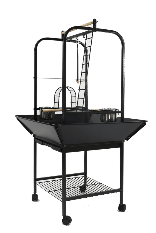 A & E Cages Parrot Play Stand with Ladders and Toy Hooks - The Pet Source