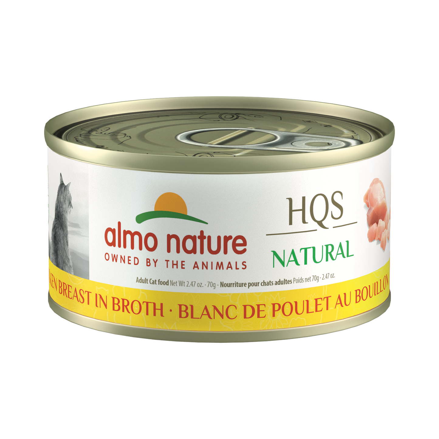 Almo Nature HQS Natural Wet Cat Food - Chicken Breast In Broth - 70g - The Pet Source