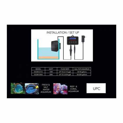 Aquatop Forza MaxFlow Slim DC Wavemaker with Controller - 3434 GPH - The Pet Source