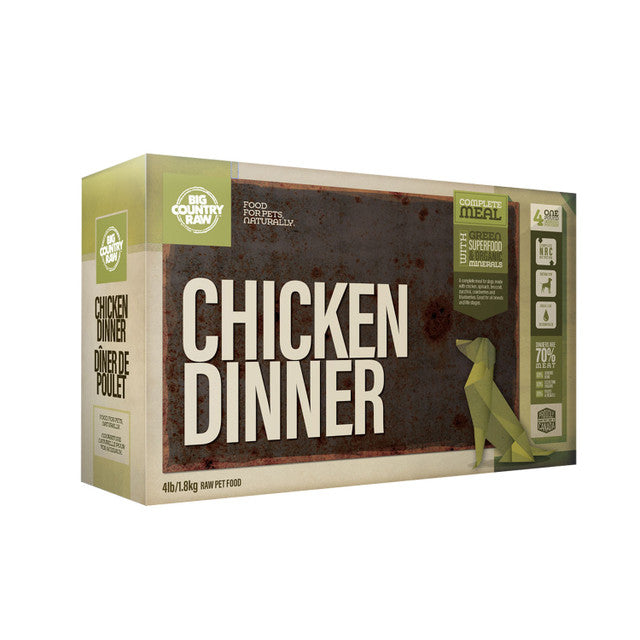 Big Country Raw Chicken Dinner Carton Raw Frozen Dog Food - 4lb