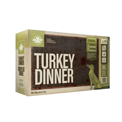 Big Country Raw Turkey Dinner Carton Raw Frozen Dog Food - 4lb - The Pet Source