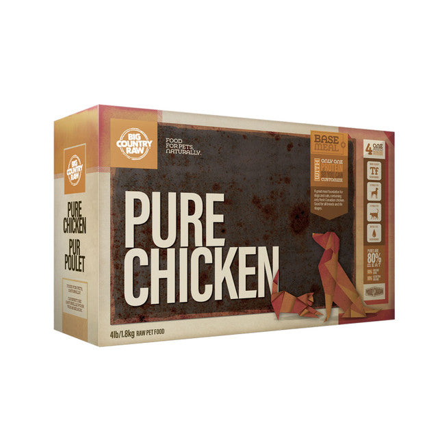Big Country Raw Pure Chicken Carton Raw Frozen Dog Food - 4lb - The Pet Source