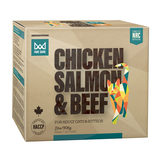 Big Country Raw Fare Game Chicken, Salmon and Beef Raw Frozen Cat Food - 2lb - The Pet Source
